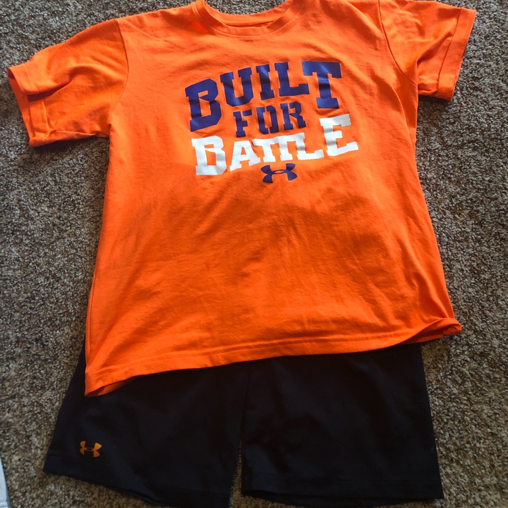 UA outfit(dry fit) YL shirt and YM shirt